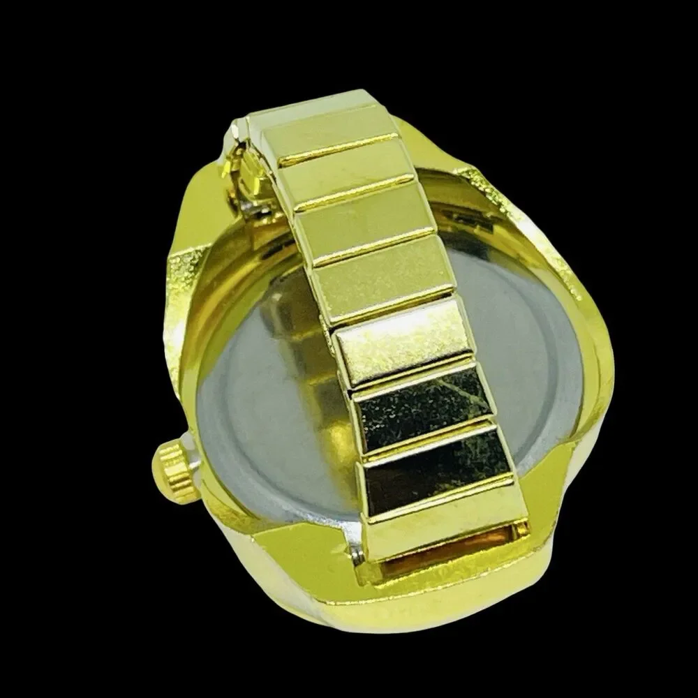 BOZHI Ring Watch Gold Design With Crystals New